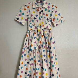 Handmade Vintage Inspired Girl’s Polka Dot Dress Size 10/12